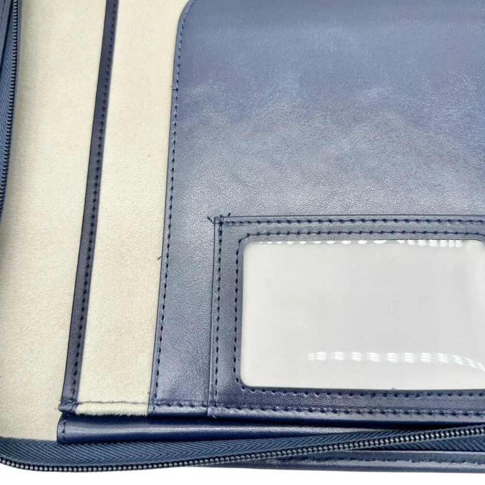 Abound By Marriott Vacations Navy Cream Travel Organizer Binder Zipper Closure
